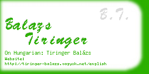 balazs tiringer business card